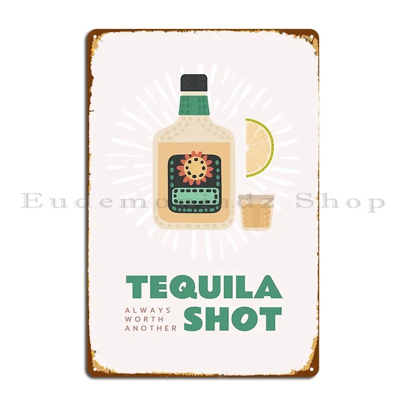 Plaque métallique Tequila Shot, décor mural, personnage classique, affiche en étain pour Garage