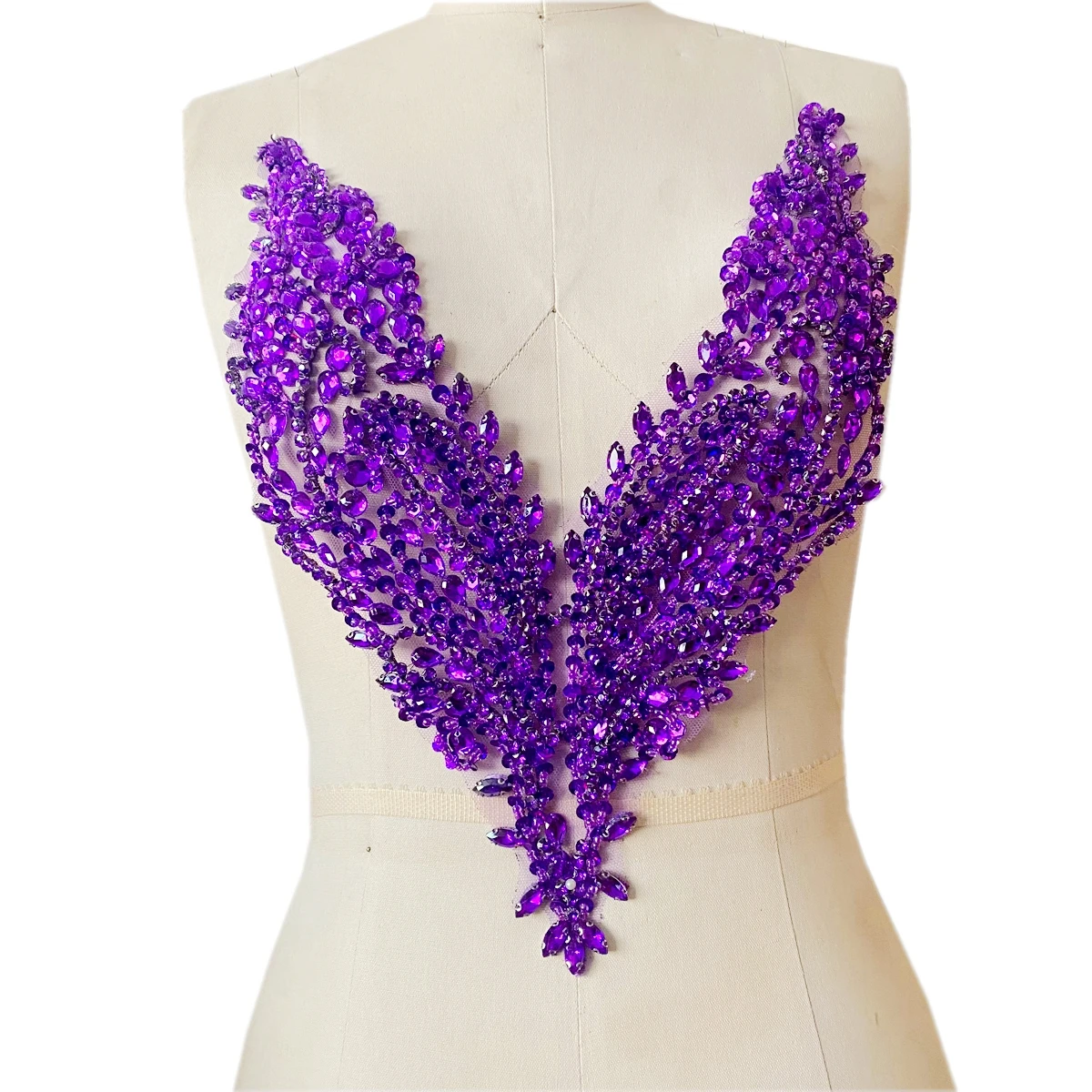 DIY ชุด V คอ Bra ผ้าหรูหรา Handmade เลื่อม Rhinestone วัสดุลูกปัดเพชรคริสตัล Bra พู่ตกแต่งเครื่องแต่งกาย