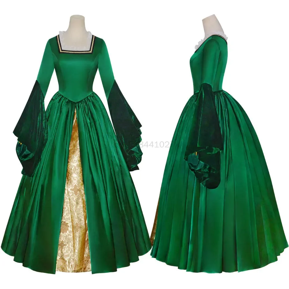 Women Green Queen Elizabeth Tudor Green Dress Queen Cosplay Princess Ball Gown Medieval Renaissance Dress Musical Costume