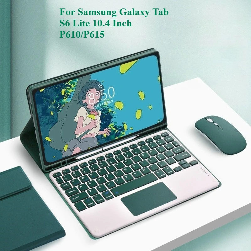 

Keyboard Case For Samsung Galaxy Tab S6 Lite 10.4 Inch P610 P615 Detachable Leather With Keyboard Case Cover For Galaxy SM-P613