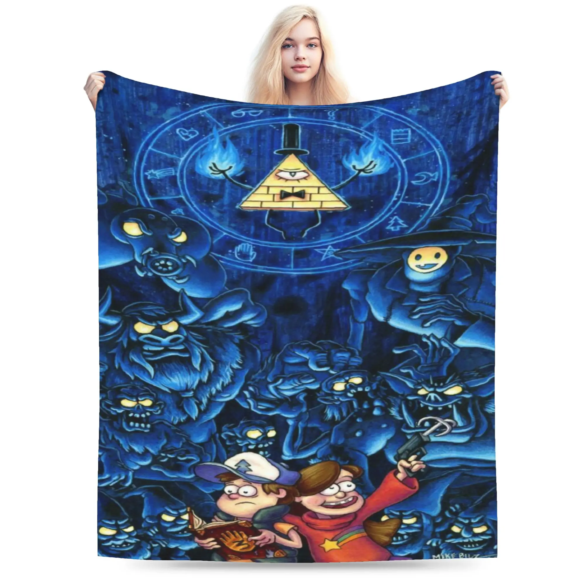 Gravitys Falls Throw Blanket for Couch  Fuzzy Soft Plush Blanket 50x60 Inch Multi-size Bedspreads for All Seasons