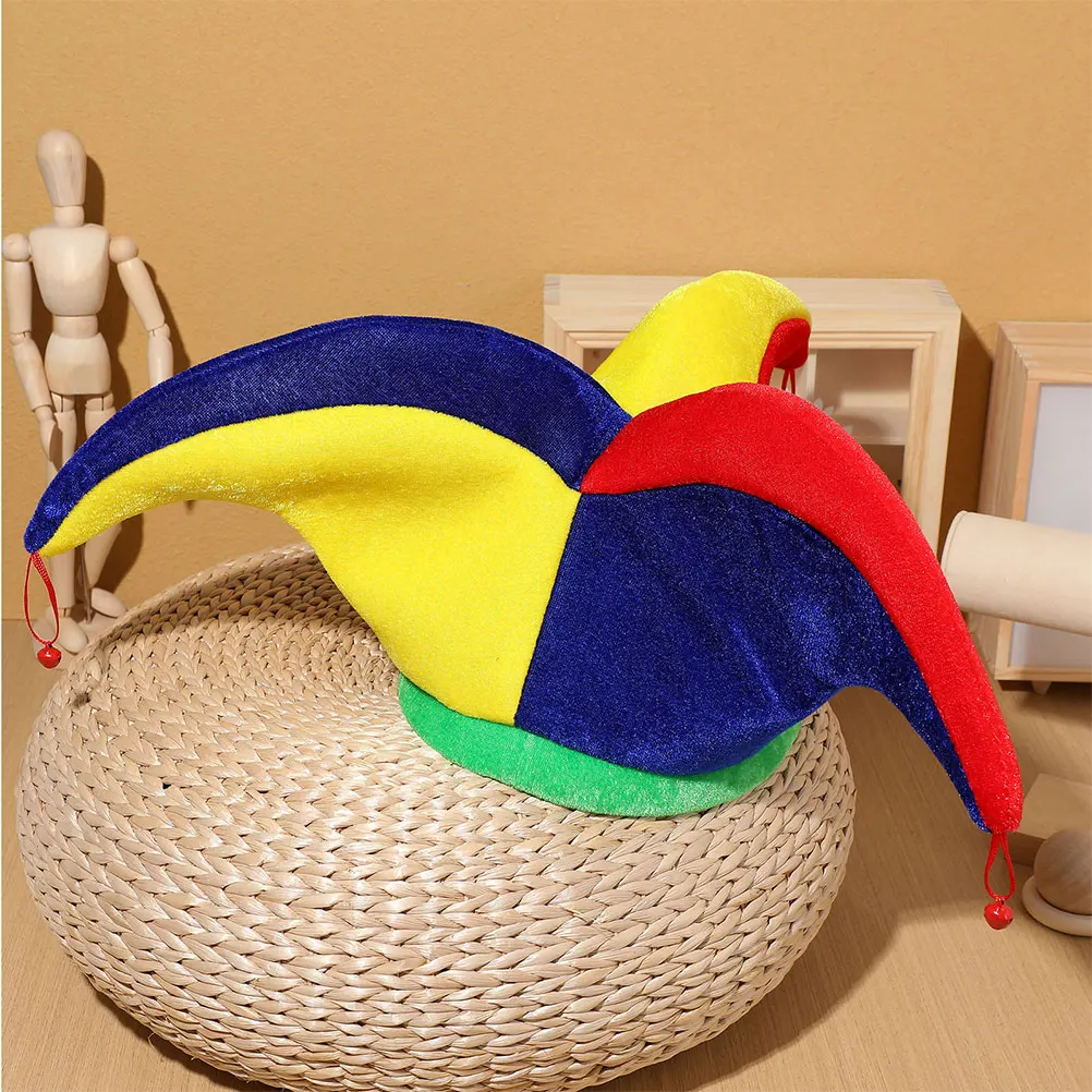 

Clown Hat with Bells Carnival Performance Festival Cosplay Stage Decoration for Adults Circus Party Mardi Gras Halloween Costume