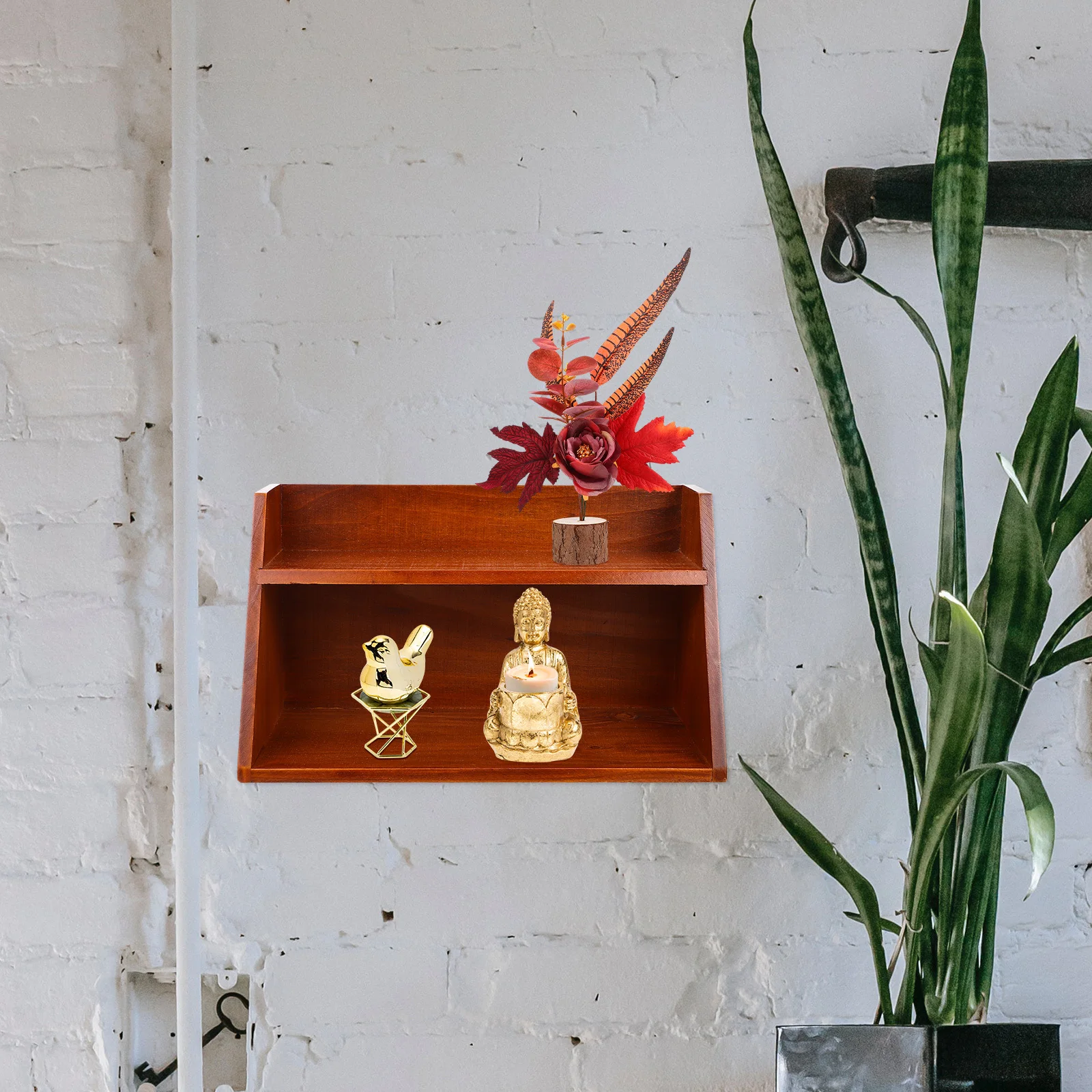 

Exquisite Wooden Storage Shelf Multi-Layer Structure Easy Organize Small Items Practical Rack Home Dormitory Office Use