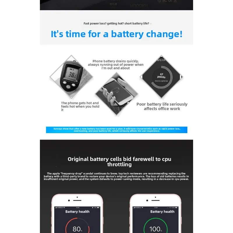Applicable IPhone Battery Zero Cycle 7th Generation Battery 4S/6/XS/13/6s/5s/7plus/8p/7p Mobile Phone Battery 