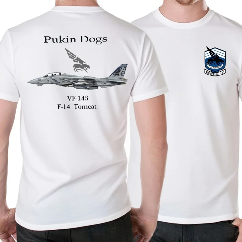 VF-143 Pukin Dogs F-14 Tomcat Fighter Squadron T-Shirt 100% Cotton O-Neck Summer Short Sleeve Casual Mens T-shirt Size S-3XL