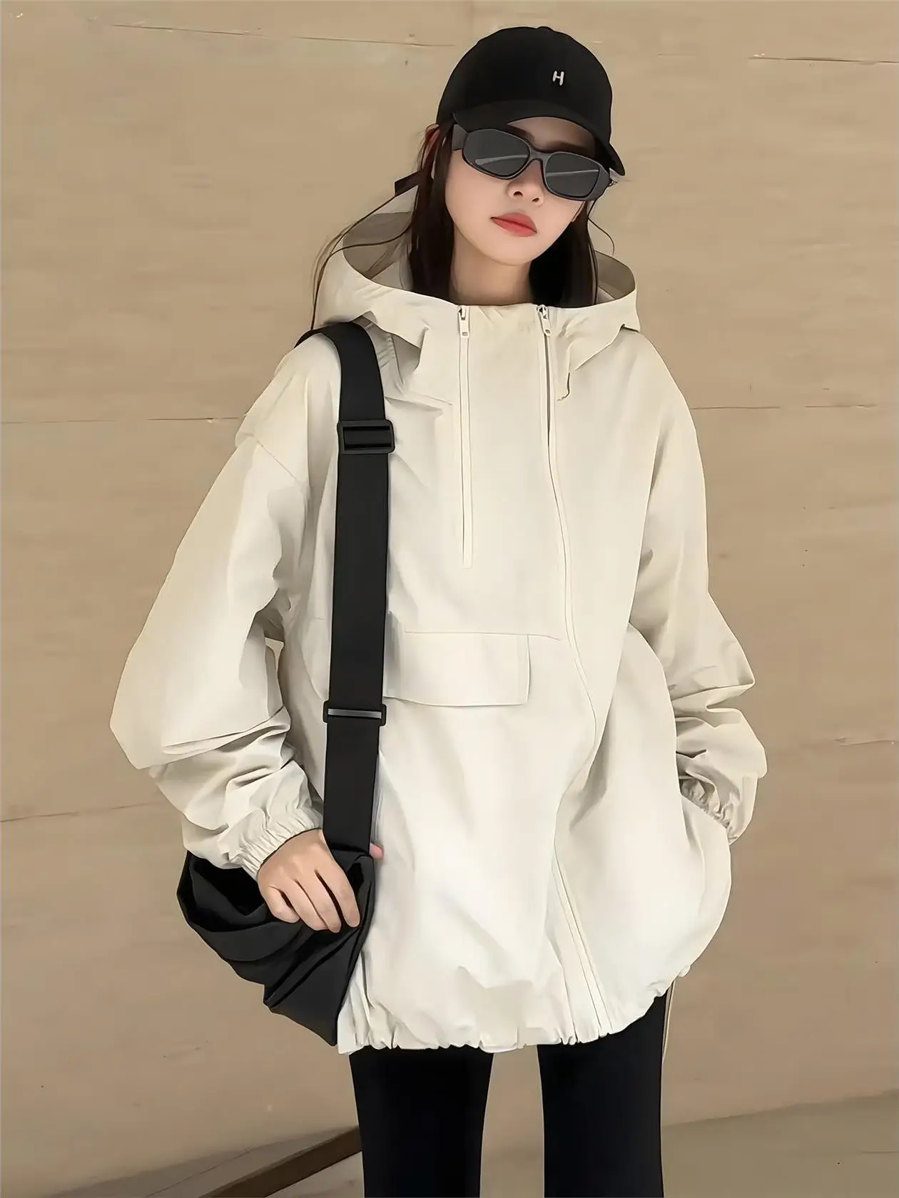 

Casual Fashionable Hooded Jacket Women's Spring Autumn New Style Baseball Uniform Loose Coat Korean Version Top Shirt
