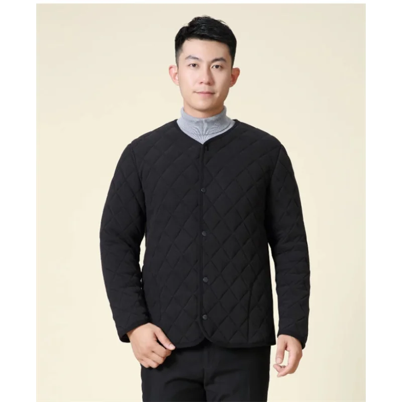 Vestes d'hiver rembourrées en coton pour personnes âgées d'âge moyen, vestes chaudes et épaisses en velours rembourré en coton pour hommes, résistantes au froid