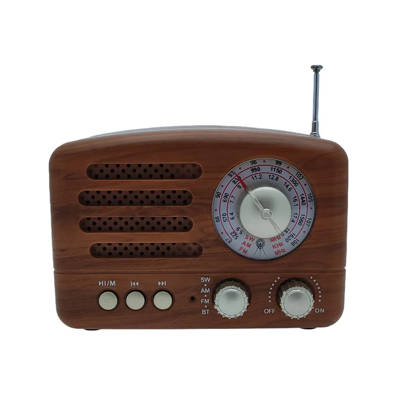Handmade Wooden Radio FM Wireless Retro Portable Mini Retro Nostalgic Elderly Bluetooth Audio Foreign Trade