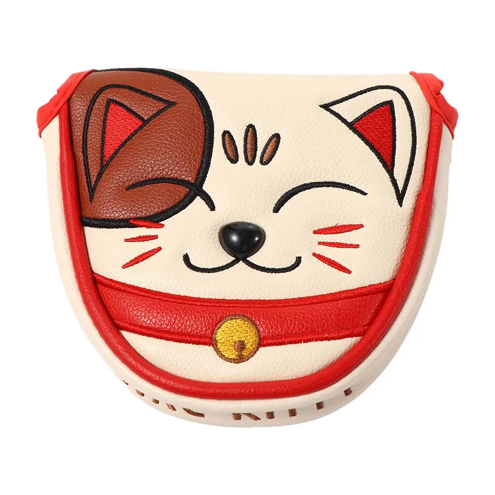 

Head Cover Cute Kitty Club Head Protector Magnetic Closure Golf Club Headcovers Lucky Cat Blade Mallet Putter Golf Putter Cover