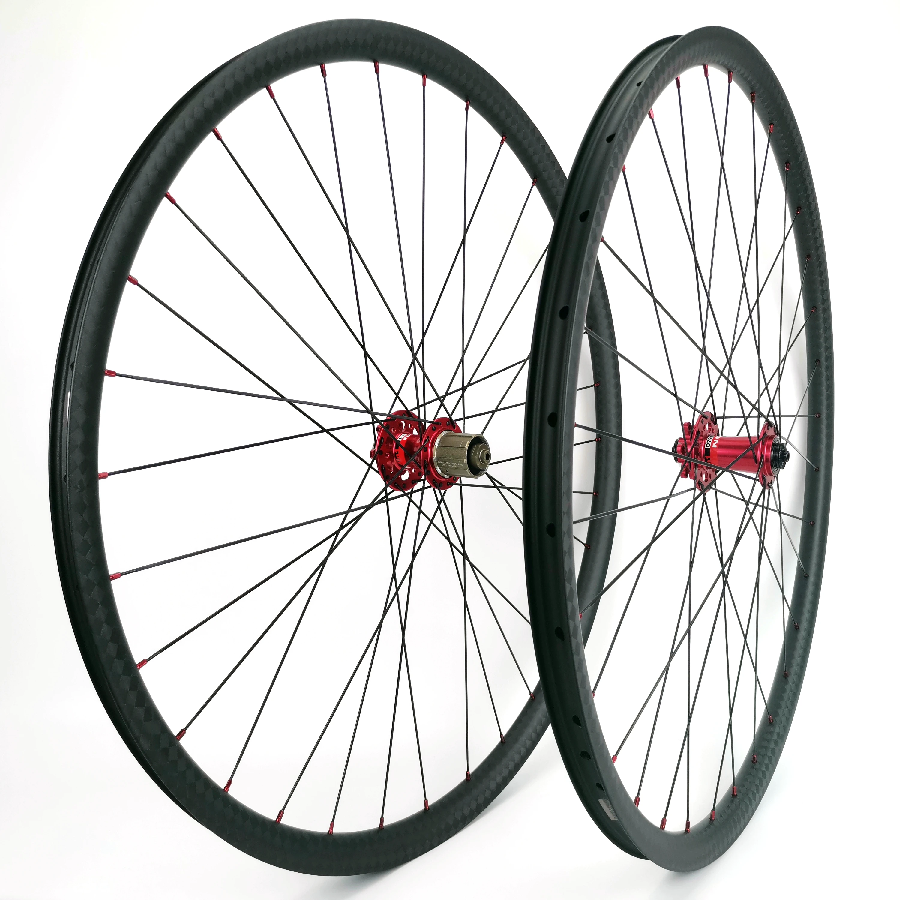 27.5er/29er Mountain Bike Carbon Fiber Wheels Disc Brakes 30mm Width 24mm Depth Tubeless UD Matte MTB XC/AM Customizable Logo