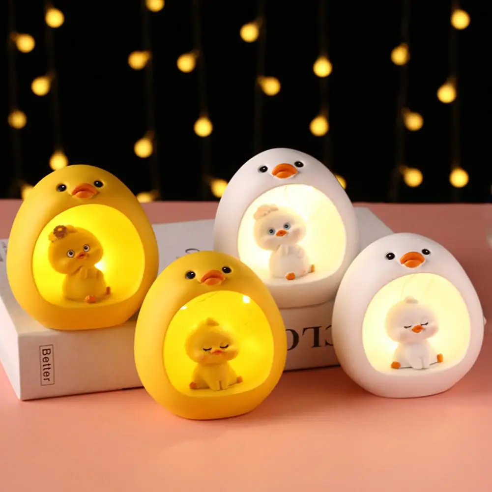 

Baby Night Light 4 Colors Duck LED Light Creative Shape Cute Light Up Duck Bedside Lamp Desktop Decor Create Atmosphere