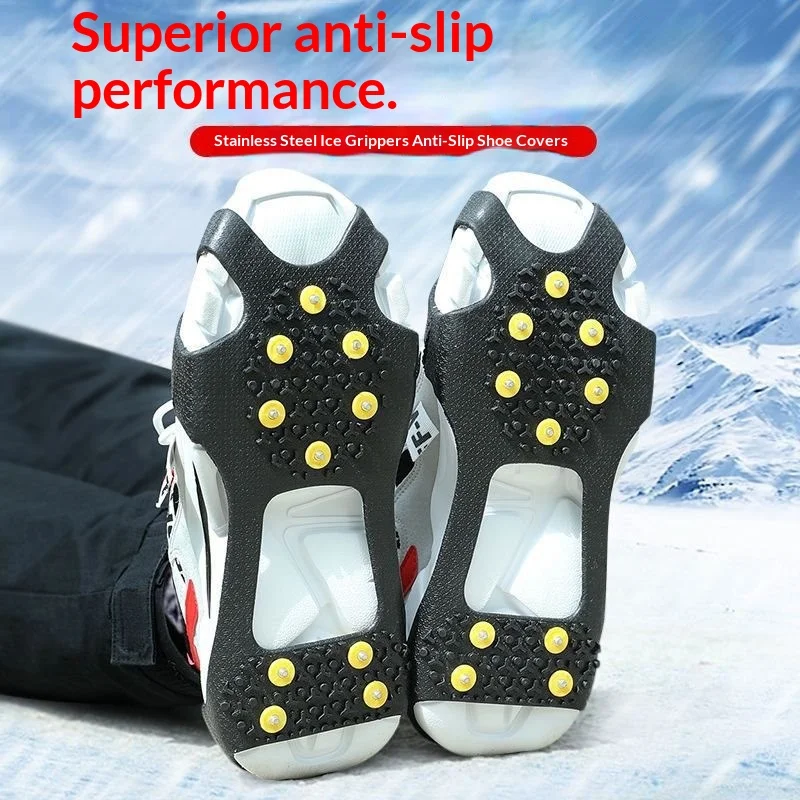 

High Elastic Upper Wear-resistant Manganese Steel Anti-skid Crampons Ten-tooth Outdoor Mountaineering Rock Climbing Shoe Cover