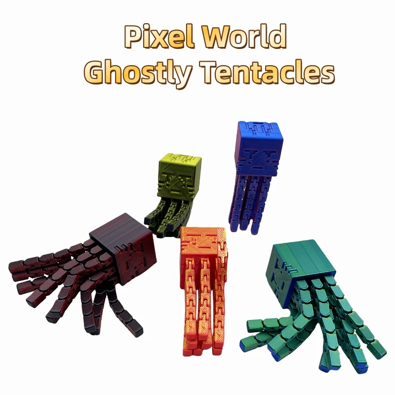 3pcs/5pcs My Pixel Ghost Tentacles World, Linkable Joints, Suitable for Home Office Decoration, Festival G