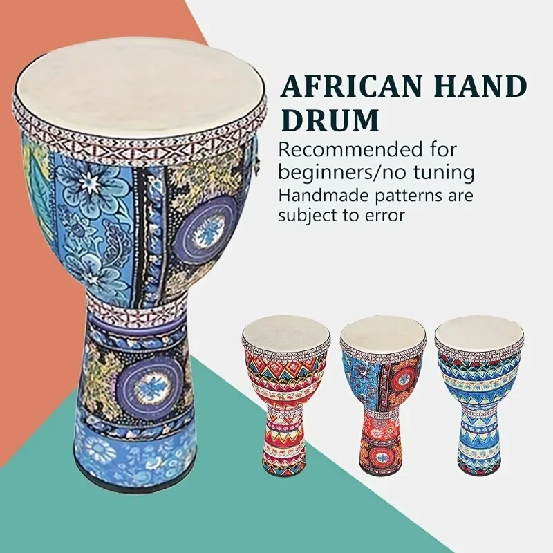 Instrumento de percusión ABS portátil de tambor de mano colorido de 8,5" con sonido de alta calidad, incluye correa ideal para principiantes y regalos