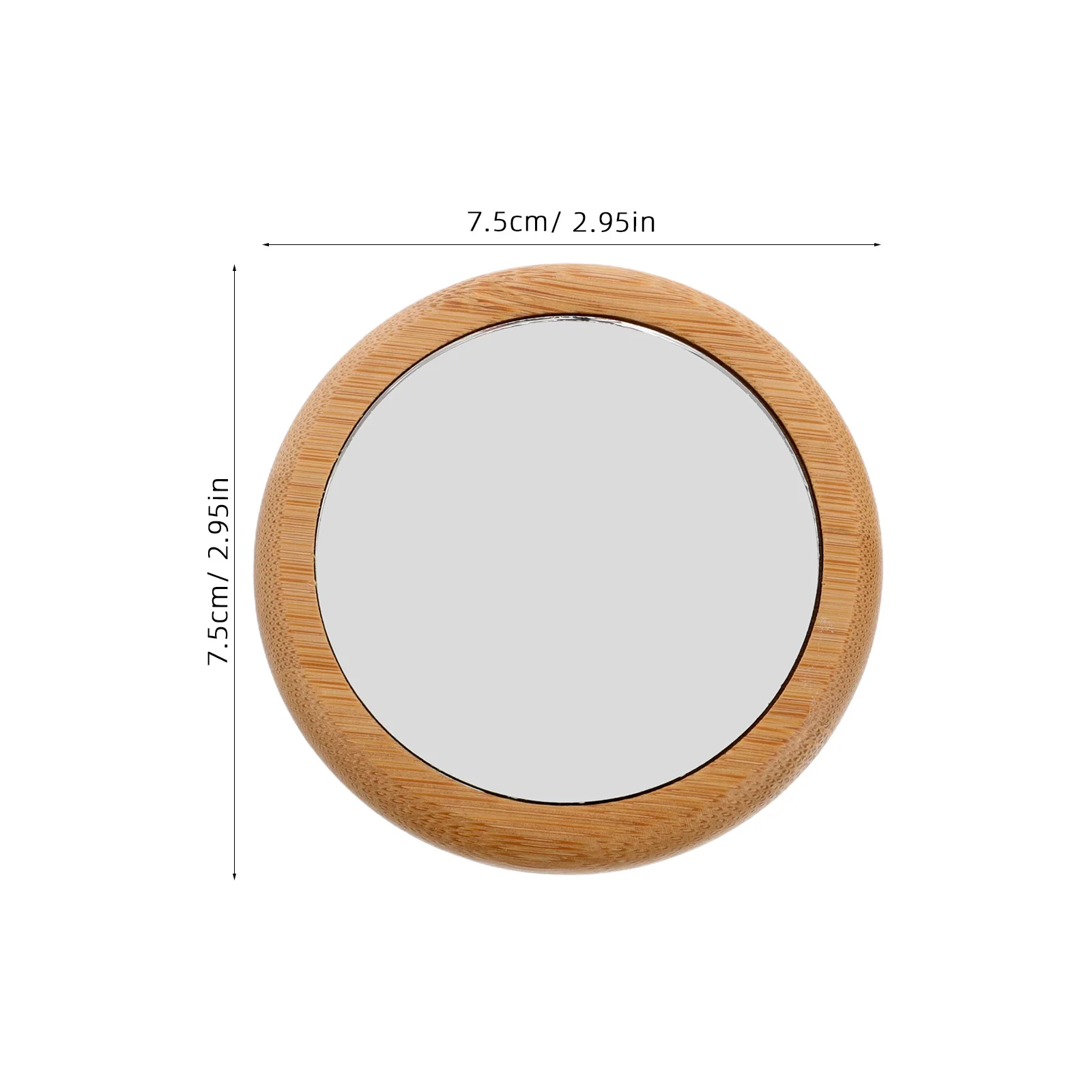 2Pcs Mini Portable Wooden Handheld Compact Makeup Mirror Small Round Travel Pocket Purse Pocket Mirror Small Mirrors