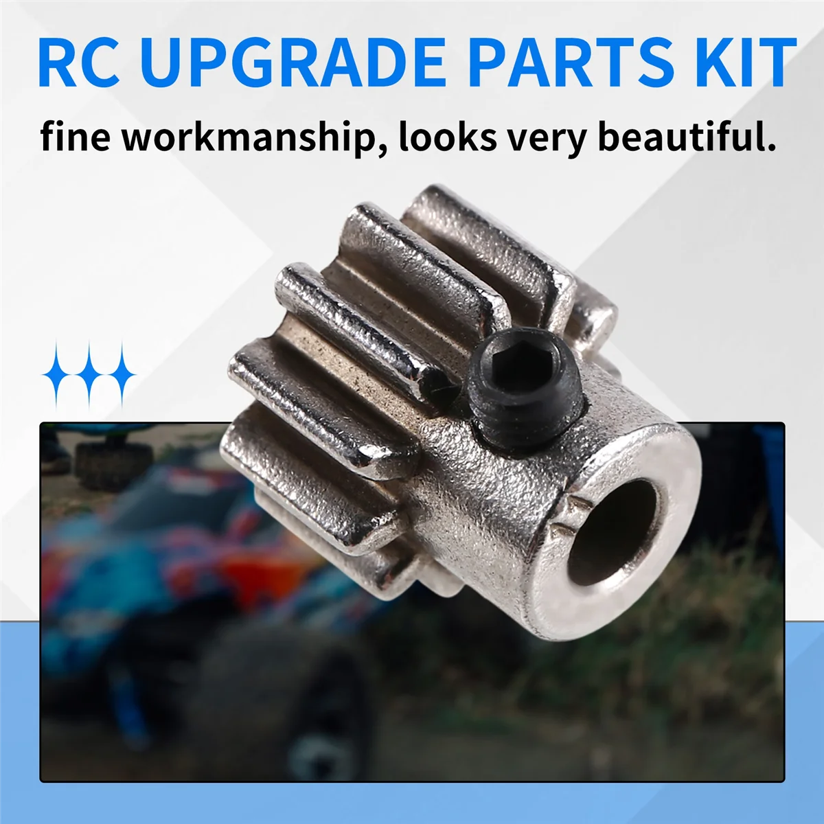 

2PCS Metal Motor Gear Pinion Gear 32P 11T 3.175Mm 6747 for TRX4 6X6 TRX6 RC Car Upgrade Parts