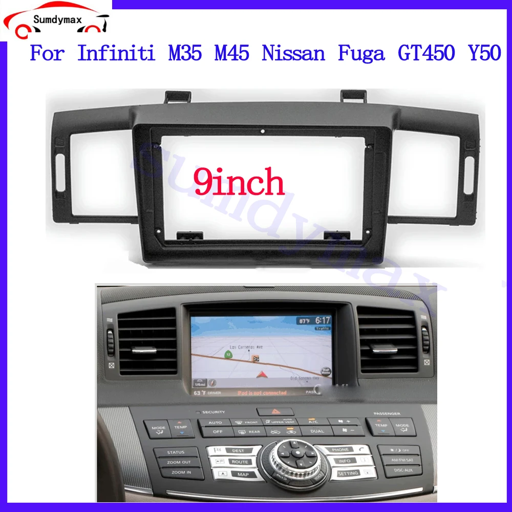 

Android Car Radio DVD GPS Mp5 Plastic Fascia Panel Frame For Infiniti M35 M45 Nissan Fuga GT450 Y50 Car Radio Fascia Panel