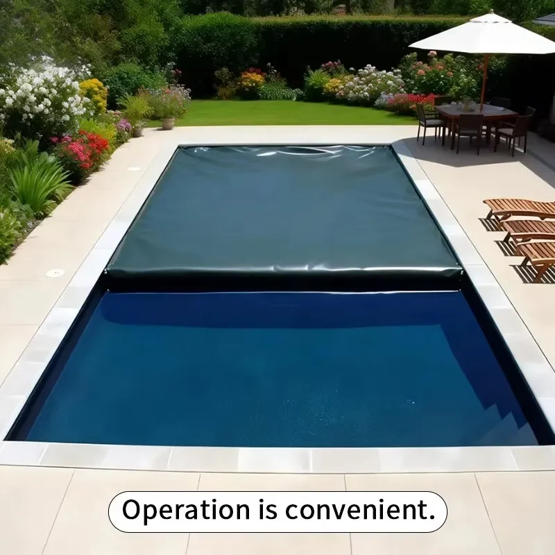 PVC Childproof Mesh Swimming Pool Cover with Strong Tension and Easy Install for Outdoor Inground Use