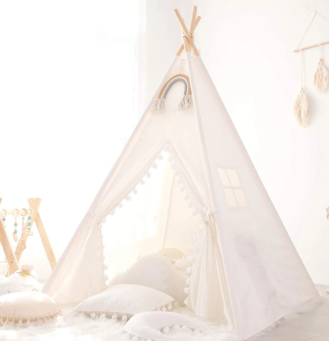 Tente tipi portable pour enfants, maison de jeu pour enfants, wigwam pour enfants, tipi inftalk l, salle de jeux pour filles, 1.35 m, 1.6m