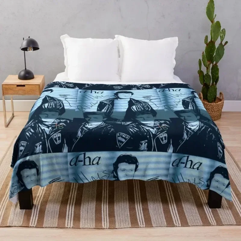 

3d printed blanket A-ha Throw Blanket Soft Plush Plaid for livingroom bedroom office bed sofa cover for birthday Christmas gift