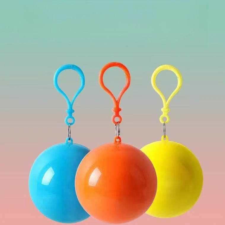 New Portable Disposable Raincoat Keychain Compressed Ball Pocket Ball Outdoor Adult Travel Hanging Cloak Camping Equipment