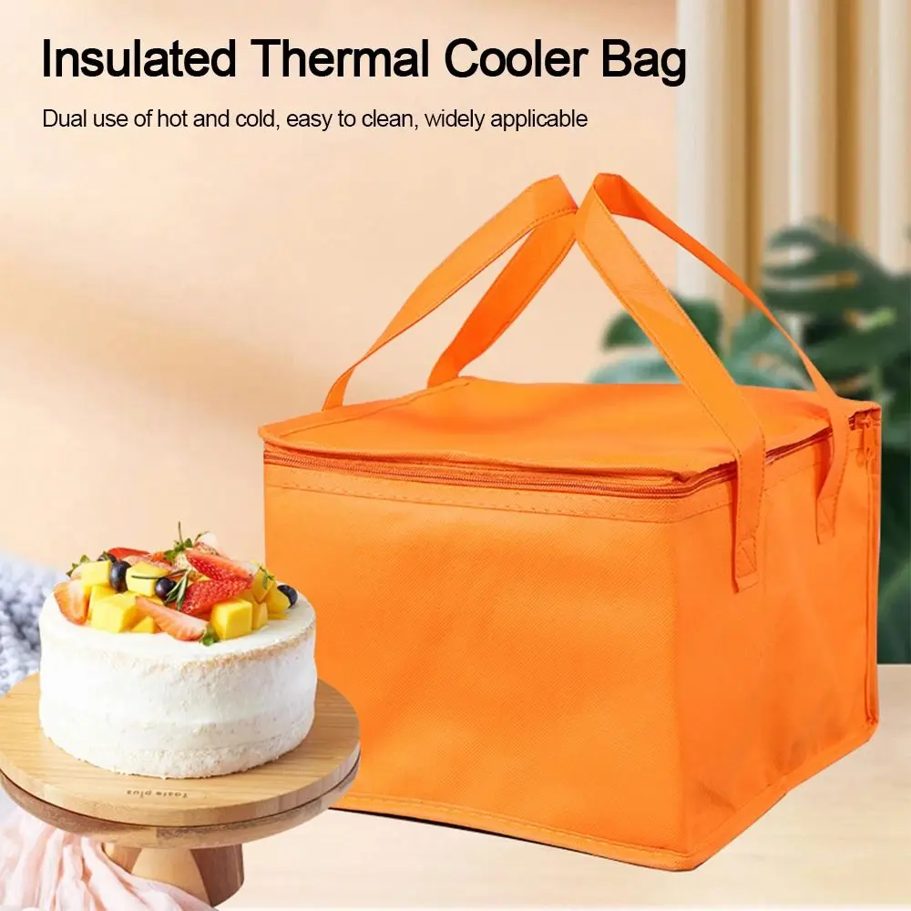 New Portable Insulated Thermal Cooler Bag Tin Foil Solid Color Drink Storage Zip Chilled Bags Outdoor Camping Picnic