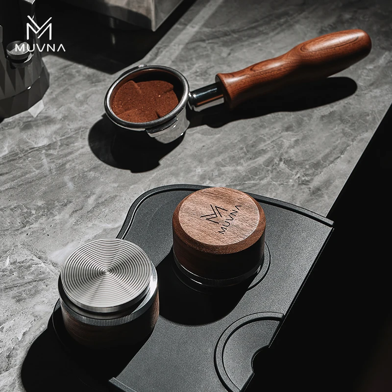 مدلك خشبي موفنا قابل للتعديل بارتفاع ، موزع قهوة إسبرسو ، قاعدة من الفولاذ المقاوم للصدأ ، سلسلة من الجوز ، مقبض 51: 53: 58 #3