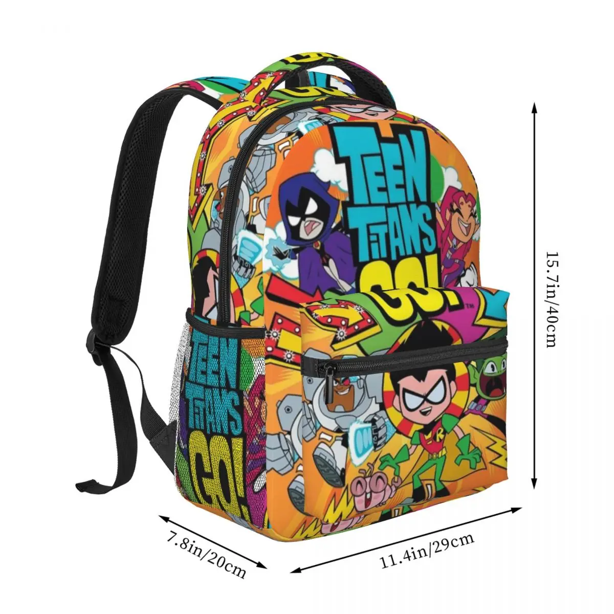 Sac à dos en toile pour adolescents Titans Go, cartable pour étudiants, sacs de voyage pour lycée et primaire, 16 po