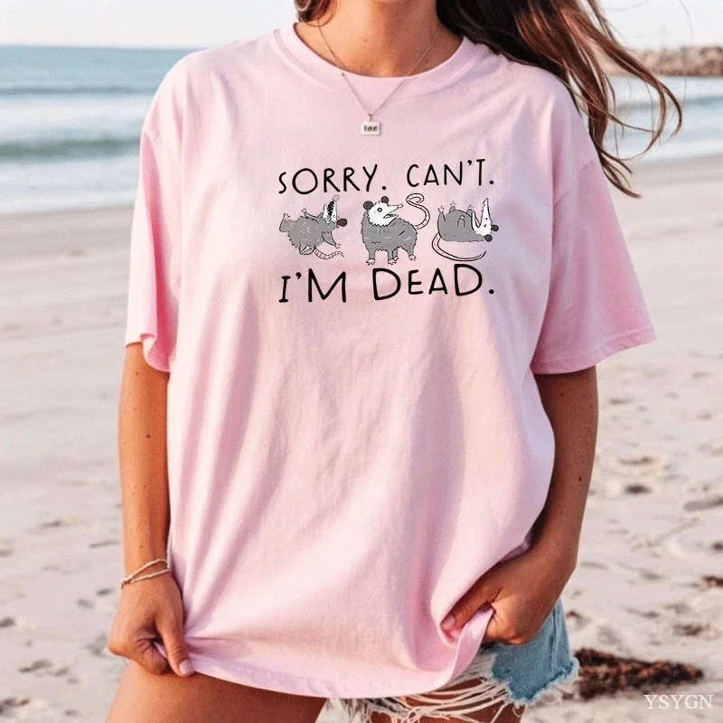 Possum T Shirt for Lover Funny Graphic Anxiety Attack T Shirts Short Sleeve Graphic T Shirts Streetwear Aesthetic Clothes