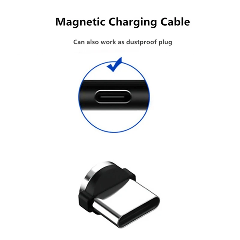 10PC/SET Round Magnetic Cable Plug 8 Pin Type-C Plugs Fast Charging Phone Magnet Charger Plug