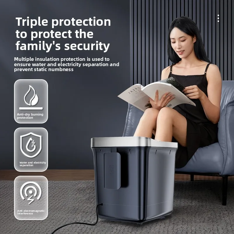 التلقائي دلو عميق تدليك كهربائي حمام القدم درجة حرارة ثابتة باديكير سبا ساخنة تدليك حمام القدم آلة ساونا 220 فولت #4