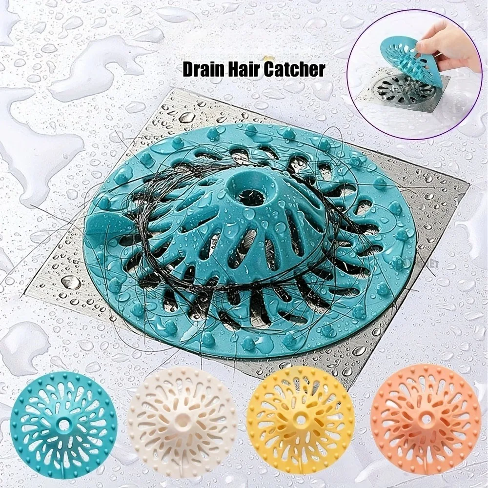 Hair Catcher Shower Drain Strainer Filter for Bathroom Bathtub Kitchen Sink Anti Clogging Cover Accessories Easy Install House