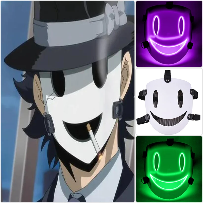 Halloween Anime High Invasion Led Mask  Neon Light Glowing  Flashing Party Mask  For Halloween