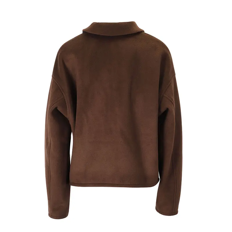 AODEBIAO Woolen Coat Women Autumn Winter Long Sleeves Fashion Cardigan Solid Coat Keep Warm Casual Everyday Wear Vintage Coat