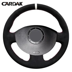 CARDAK Artificial Suede Hand-stitched Car Steering Wheel Covers for Renault Megane 2 2003-2008 Scenic 2 2003-2009 Kangoo 2008