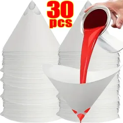10/30pcsDisposable Car Paint Spray Mesh Paper Filter Purifying Straining Funnel Paint Filter Conical Nylon Micron Paper Funnel