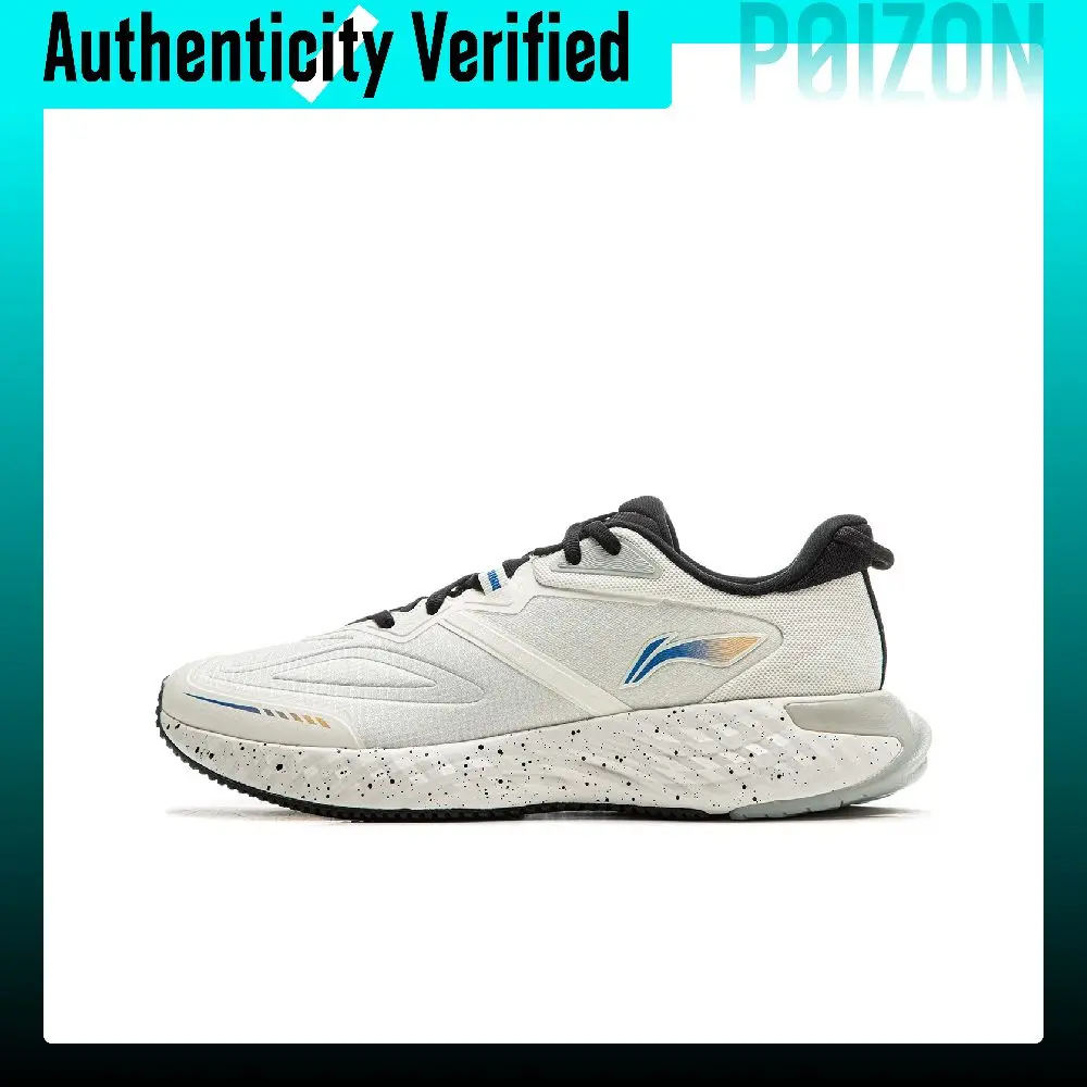 Li Ning Cloud Shield TPU Cushioning Abrasion Resistant Coverage Low top Running Shoes Men's White Black ARSU057-2