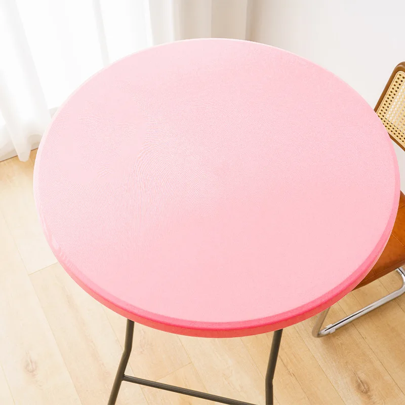 Easy To Clean Milk Silk Elastic Table Cover Round Solid Color Dining Tablecloth Waterproof Table Mat Dining Table