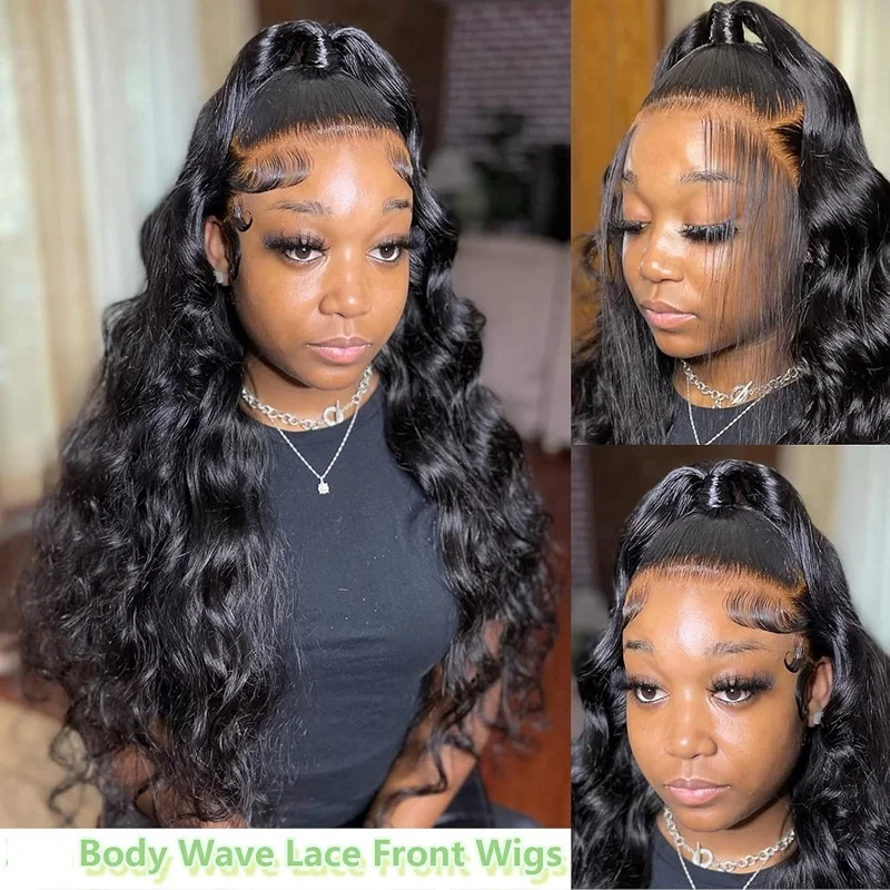 Body Wave Lace Front Wigs Human Hair 200 Density Transparent Lace Frontal Wig 13x4 Lace Front Wigs Human Hair Pre Plucked
