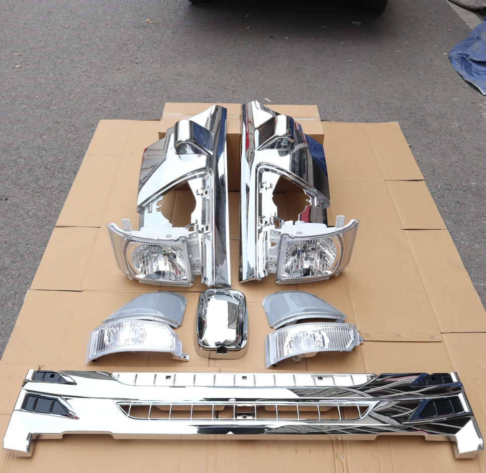 STLFTruck تعديل أجزاء الجسم مطلي بالكروم مجموعات الجسم شاحنة العلوي عجلة الحاجب مطلي بالكروم غطاء مرآة الشواية ل ايسوزو NPR 700P #2