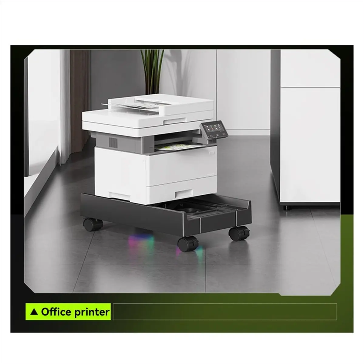 AA80 Adjustable Mobile PC Tower Stand with RGB Cooling Fan Telescopic CPU Holder Desktop Computer Cart for Heat Dissipation