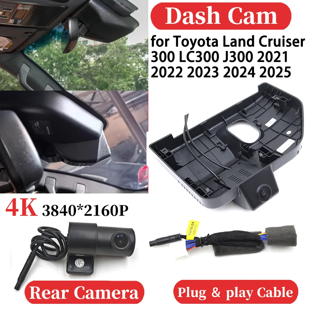 

ZJCGO for Toyota Land Cruiser 300 LC300 J300 2021 2022 2023 2024 2025 UHD Car 4K Video Recorder DVR Dash Cam Dashboard Camera