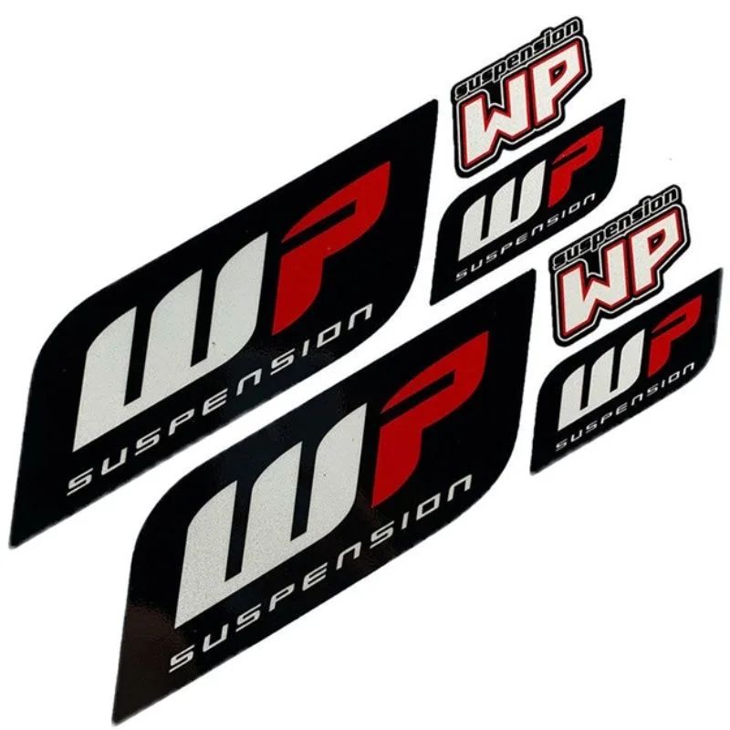 1 ensemble d'autocollants de moto, fourche avant de Motocross Wp pour amortisseurs, Logo Cool, Suspension, décalcomanies en vinyle durables, décoration