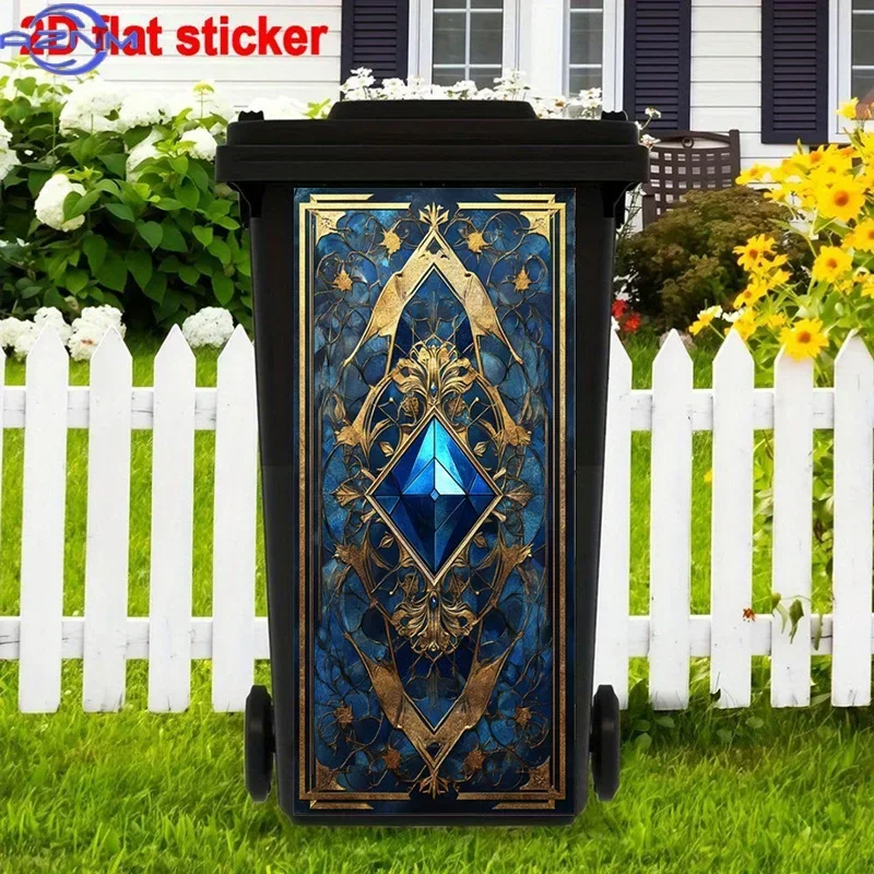 2D Printed Makeover Ornament Decal Trendy Pattern for Multi‑scene Trash Container