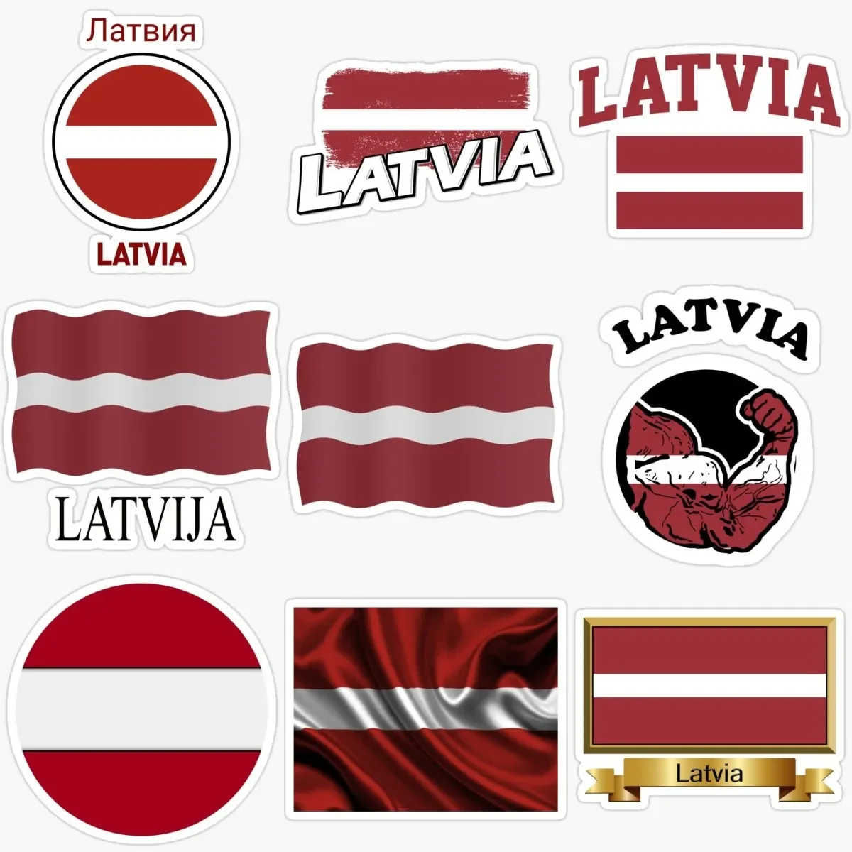 

Creative Latvia Flag Emblem PVC Waterproof Sticker for Decorate Fridge Table Wall Car Truck Bicycle Helmet Camper Bumper Decal