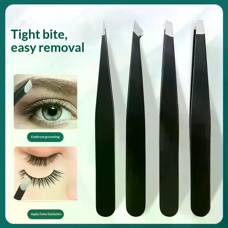 4pcs Professional Tweezers Set Stainless Steel Perfect For Grooming Eyebrow Hair Removal Splinter And Ingrown Hair Removal More