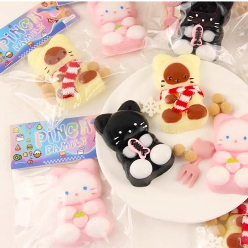 Soft Plush Cat Squeeze ของเล่น Sensory ของเล่นซิลิโคนการ์ตูน Fidget ของเล่น 3D Fidget ของเล่น Pinch Decompression ของเล่นเด็ก