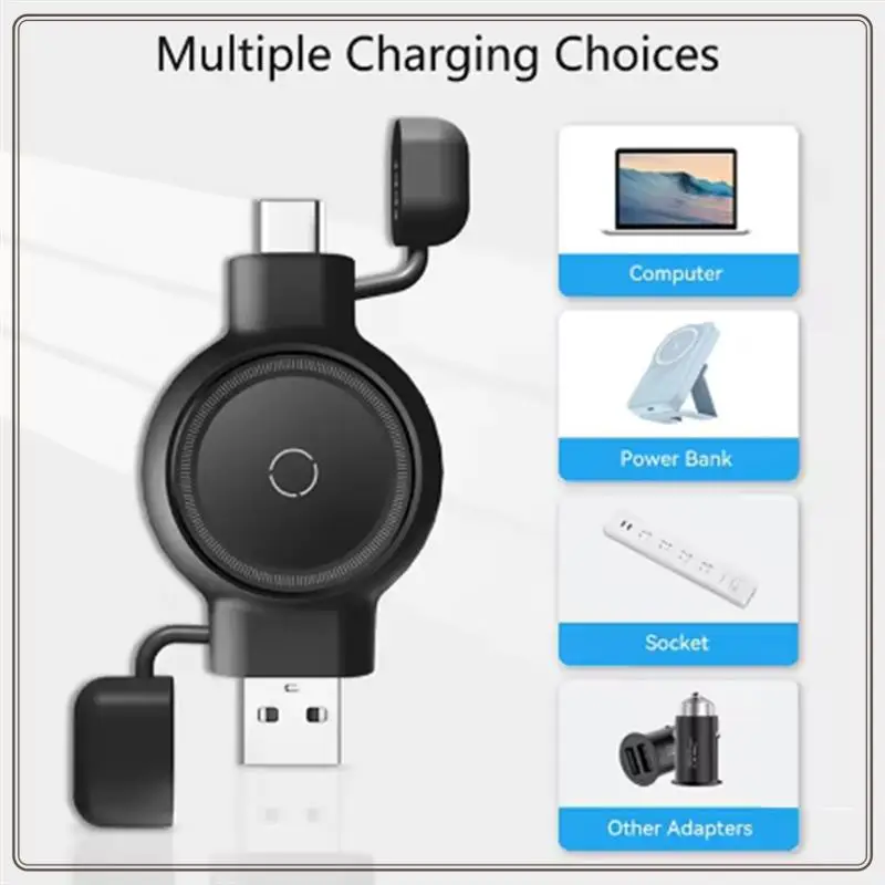 شاحن لاسلكي للساعة المغناطيسية 2 في 1 موثوق به لشاحن لاسلكي للساعة 2 في 1 شاحن لاسلكي مغناطيسي، 2 في 1 مغناطيسي