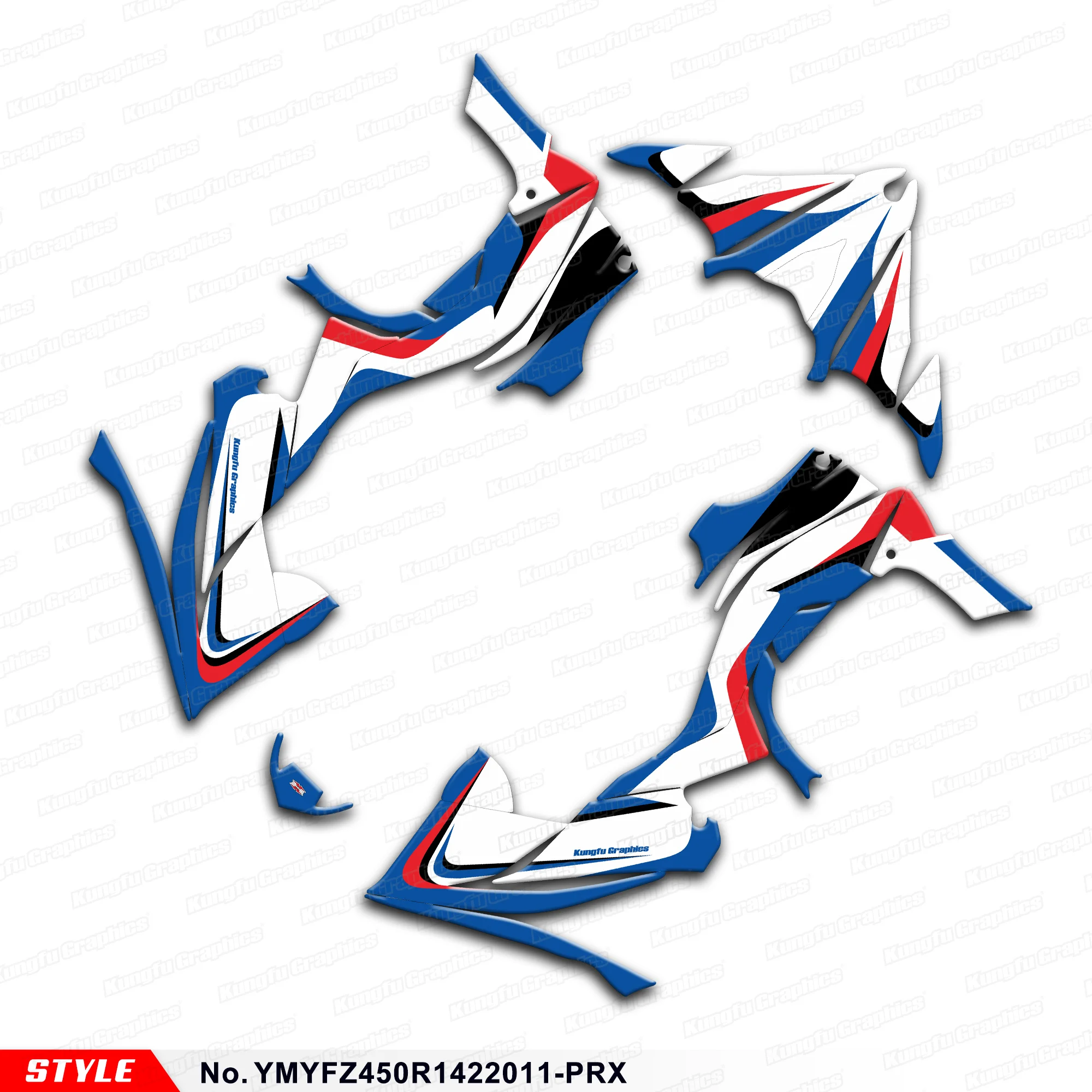 JY RACING Stickers Set Durable Vinyl for YAMAHA YFZ450R YFZ 450R 14 15 16 17 18 19 20 21 22 2023 2024 2025, YMYFZ450R1422011-PRX