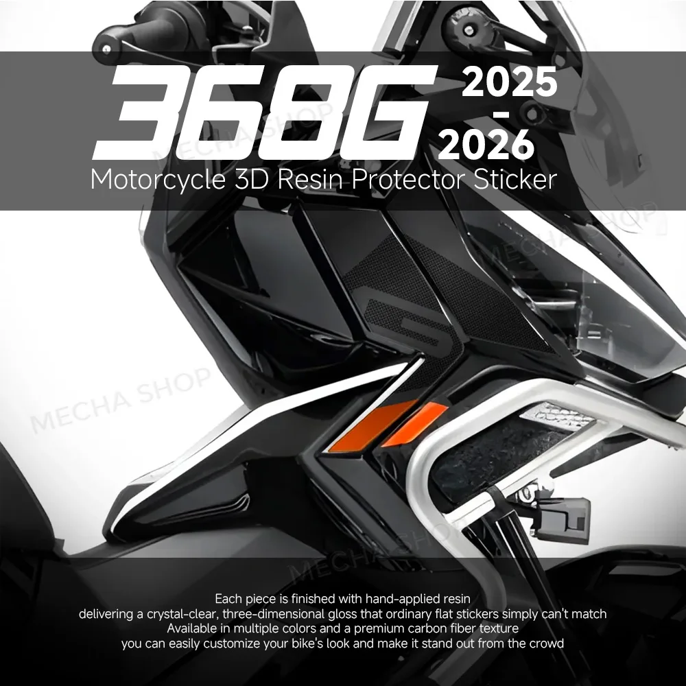 For Zontes 368G 2025 2026 3D Resin Sticker Protection Kit Radiator Spoiler Protection